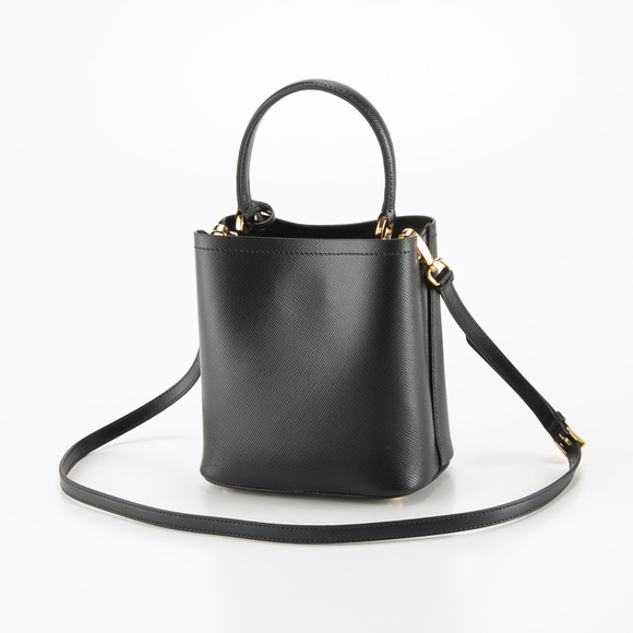 Prada Small Panier Black Leather Saffiano Bag Calf - Picture 1 of 11
